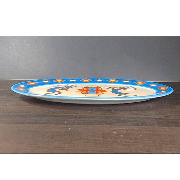 Kokopelli Southwest Design Decorative Only Oval Plate 11 Inch Colorful Set Of 2 - Picture 9 of 16